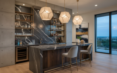 Columbia Gray Radianz Quartz Wet Bar
